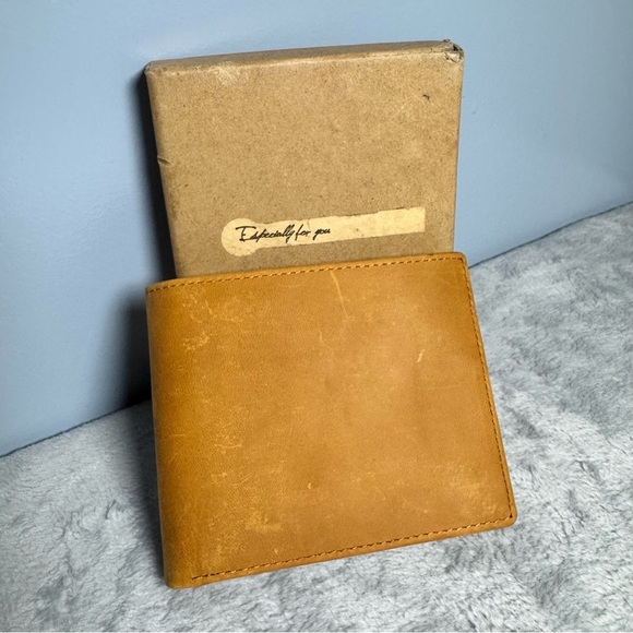 Brown Leather Wallet "To My Man" Bifold with Message | Gift Idea | Never Used - Picture 8 of 13